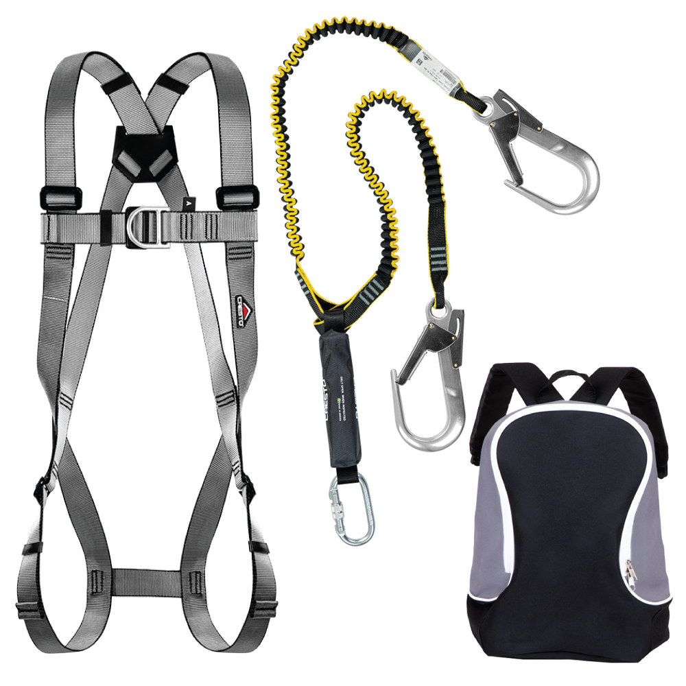 Abtech Working At Height Kit 3 - Two-Point Harness, Dual 1.9m Lanyard & Kit Bag  | WAHKIT3