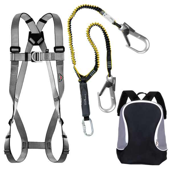 Abtech Working At Height Kit 3 - Two-Point Harness, Dual 1.9m Lanyard & Kit Bag  | WAHKIT3