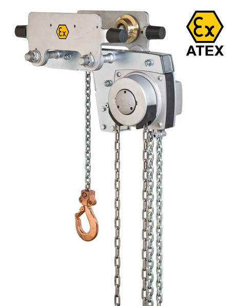 ATEX Yale Low Headroom Yalelift 360 LH Hand Chain Hoist with integrated Push or Geared travel trolley