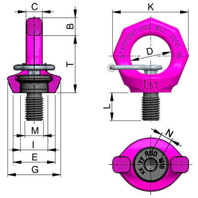 RUD VRS-F STARPOINT, metric thread with star key